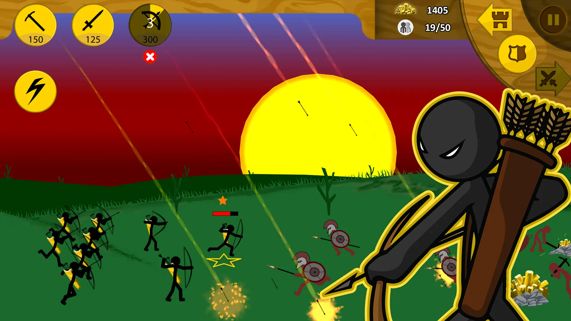 Stick War Legacy MOD APK V2023.5.1422 (Unlimited All, 999 Army) 6 STICK WAR LEGACY mod apk archer fight during game play